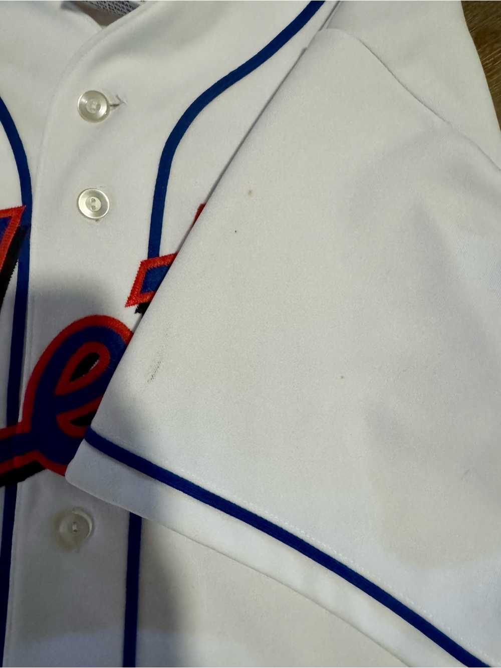 Majestic White New York Mets Jersey with Blue & Orange Script - Picture 4 of 6